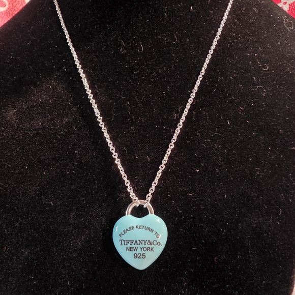 Tiffany & Co. Jewelry - Tiffany & Co. Silver and Blue Heart Necklace